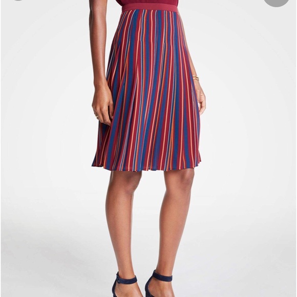 Ann Taylor Dresses & Skirts - Ann Taylor Vintage Burgundy Stripe Skirt Size 6